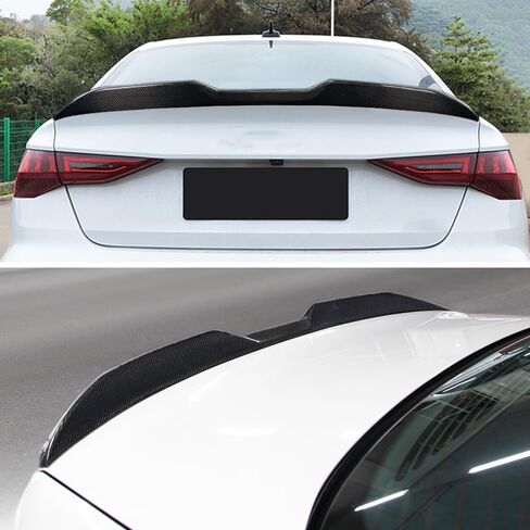 AeroBon Real Carbon Fiber Trunk Spoiler Compatible with 2021-2024 Audi A3 S3 RS3 (8Y) Sedan Spoiler (MV Style) in Kuwait