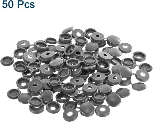 uxcell 50Pcs Screw Caps, 5.3mm/0.21" ID Screw Snap Covers Washer Flip, PVC Hinged Screw Cover Caps for Covering Screw Heads(Dark Grey) in Saudi Arabia