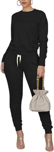 TOPONSKY Comfortable Long Sleeve Warm Up Wear Sweatpant Juicy Outfit Orange S in Kuwait