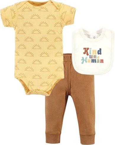 Hudson Baby Unisex Baby Cotton Bodysuit, Pant and Bib Set, Daddys Little Princess, 0-3 Months in Kuwait