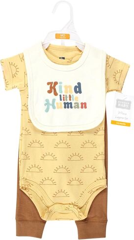 Hudson Baby Unisex Baby Cotton Bodysuit, Pant and Bib Set, Daddys Little Princess, 0-3 Months in Kuwait