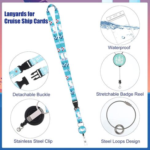 40 Pcs Cruise Lanyard Kits Includes 10 Pack Cruise Lanyards with 10 Pack Cruise Luggage Tag Holder and 20 Pack Waterproof Badge Holders Cruise Ship Essentials for Cruise Ship Key Cards in Saudi Arabia