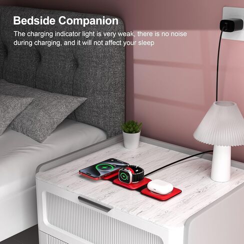 UCOMX 3 in 1 Charging Station for Mult-ple Devices,Foldable 3 in 1 Wireless Charger for Travel,Nano Wireless Charging Station for iPhone 15 14 13 12 Pro Max/Watch 9 8 7 6 5 4 3 Ultral/AirPod Pro in Saudi Arabia