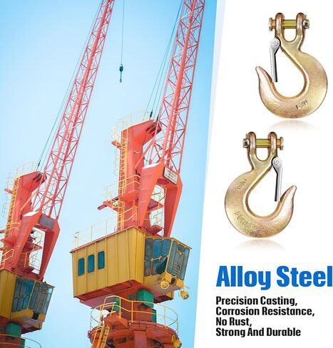 2 Pack 5/16 Inch Chain Hook, Tow Chains with Hooks Clevis Slip Hook with Latch Safety Hook G70 Tow Chain Clevis Grab Hook for Trailer Truck Transport Tow Chain Hook Drag Chain Hooks Heavy Load in Saudi Arabia