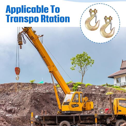 2 Pack 5/16 Inch Chain Hook, Tow Chains with Hooks Clevis Slip Hook with Latch Safety Hook G70 Tow Chain Clevis Grab Hook for Trailer Truck Transport Tow Chain Hook Drag Chain Hooks Heavy Load in Saudi Arabia