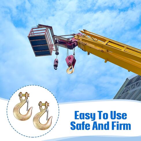 2 Pack 5/16 Inch Chain Hook, Tow Chains with Hooks Clevis Slip Hook with Latch Safety Hook G70 Tow Chain Clevis Grab Hook for Trailer Truck Transport Tow Chain Hook Drag Chain Hooks Heavy Load in Saudi Arabia