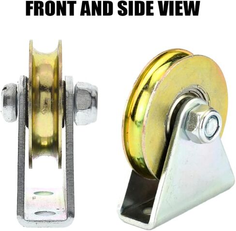 Wire Rope Pulley Block Bearings Bearing Wheel Bearing Wire Rope Guide Wheel for Lifting with Triangular Bracket L Bracket, 1.5",300LB (U) in Saudi Arabia