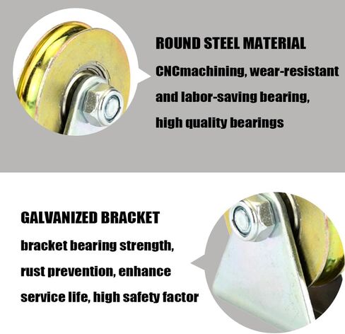 Wire Rope Pulley Block Bearings Bearing Wheel Bearing Wire Rope Guide Wheel for Lifting with Triangular Bracket L Bracket, 1.5",300LB (U) in Saudi Arabia
