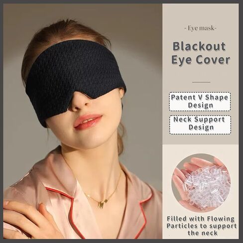Eye Mask, Sleeping Mask for Women Men,Update Design Neck Support Sleep Masks Blackout,Eye Cover for Travel Sleeping,Office Nap Comfortable Sleepmask with Mini Neck Pillow,Black in Saudi Arabia