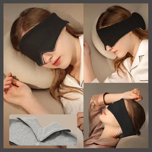 Eye Mask, Sleeping Mask for Women Men,Update Design Neck Support Sleep Masks Blackout,Eye Cover for Travel Sleeping,Office Nap Comfortable Sleepmask with Mini Neck Pillow,Black in Saudi Arabia