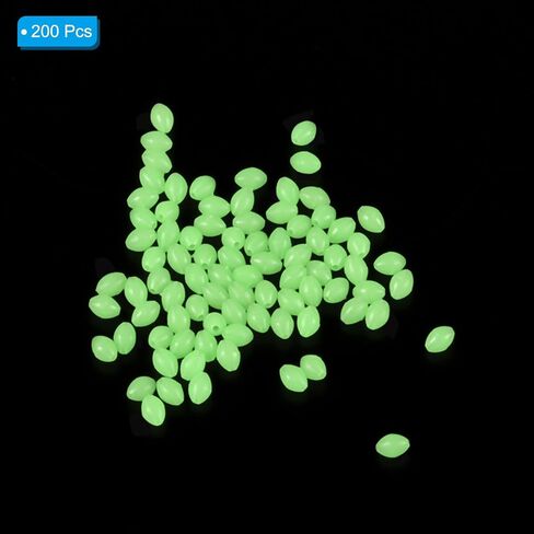 PATIKIL Glow Fishing Beads Plastic Oval Rubber Luminous Fishing Bait Eggs Rig Bead Tackle Lures Accessories with Box in Saudi Arabia