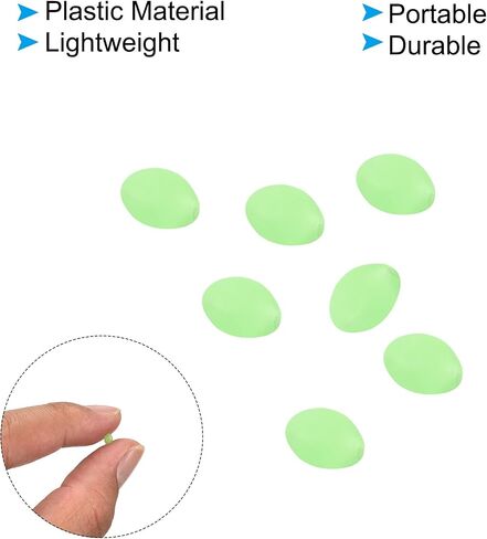 PATIKIL Glow Fishing Beads Plastic Oval Rubber Luminous Fishing Bait Eggs Rig Bead Tackle Lures Accessories with Box in Saudi Arabia