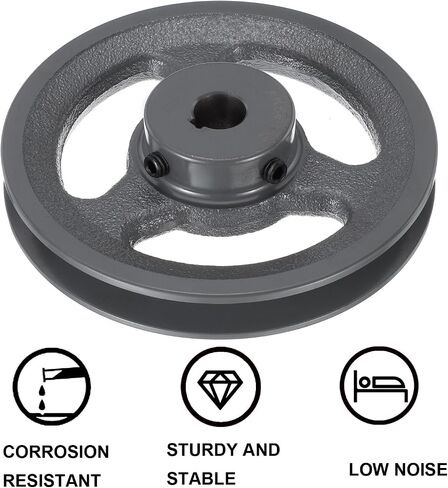 uxcell AK54-5/8 V-Belt Sheave 5/8"Bore 5.25"OD Single Groove Web Sheave Bored-to-Size Sheave, Cast Iron, Belt Section for 4L or A Belt in Saudi Arabia