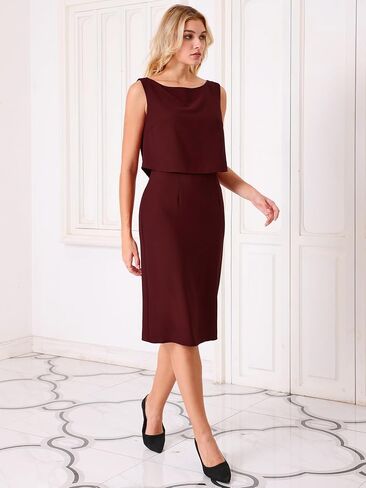 Hobemty Women's Boat Neck Pencil Dresses Sleeveless Funeral Work 2024 Sheath Dress in Saudi Arabia