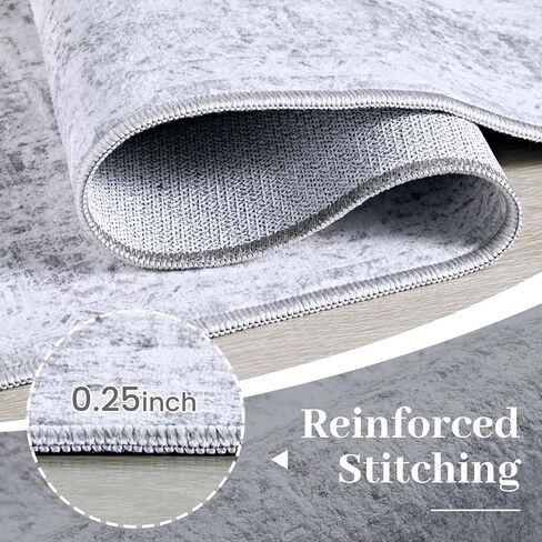 Area Rug 6x9 Living Room Rug, Machine Washable Vintage Distressed Medallion Rug Non-Slip Soft Low Pile Large Indoor Rugs for Bedroom Kitchen Dining Room Office(LightGrey,6'x9') in Saudi Arabia