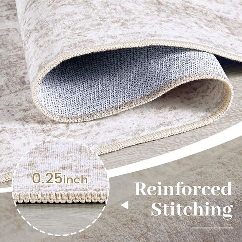 Area Rug 6x9 Living Room Rug, Machine Washable Vintage Distressed Medallion Rug Non-Slip Soft Low Pile Large Indoor Rugs for Bedroom Kitchen Dining Room Office(LightGrey,6'x9') in Saudi Arabia