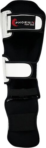 Flight Shin Guards with Extra Padding, with Instep Pads and Foot Protection, Adult, Muay Thai, Mixed Martial Arts Shin Guards for Men and Women, Leather Shin Guards for Kickboxing, Sparring, Taekwondo, & MMA Training in Kuwait
