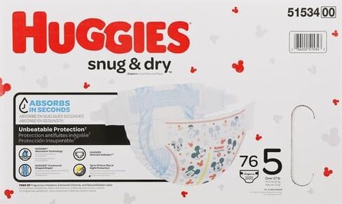Huggies Size 8 Diapers, Snug & Dry Baby Diapers, Size 8 (46+ lbs), 38 Count in Saudi Arabia