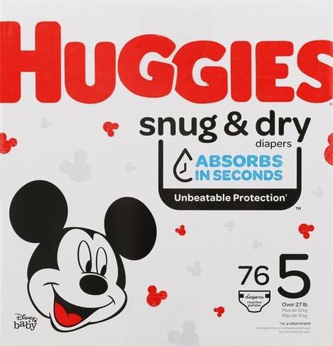 Huggies Size 8 Diapers, Snug & Dry Baby Diapers, Size 8 (46+ lbs), 38 Count in Saudi Arabia