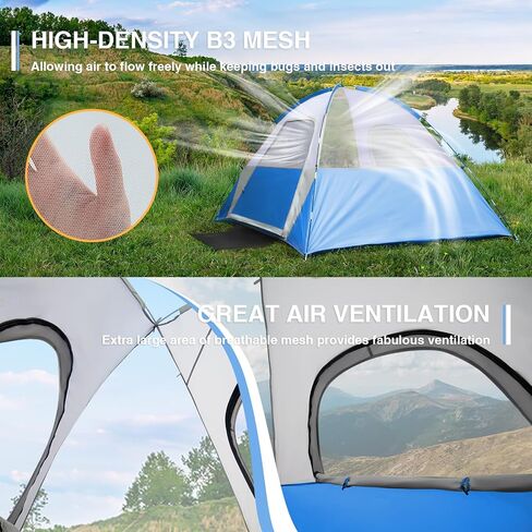 Tent for Camping,4 Person Dome Camping Tent with Removable Rainfly,Waterproof & Windproof Tent Double Layer Tents for Camping,Easy Setup Tent for Hiking Backpacking Picnic Backyard in Saudi Arabia