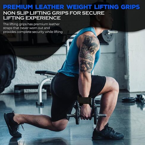 Weight Lifting Grips Wrist Straps, Padded Weight Lifting Straps for Weightlifting, Deadlifting, Powerlifting and Pull ups, Premium Weight Lifting Gloves with Deadlift Straps for Men and Women in Saudi Arabia