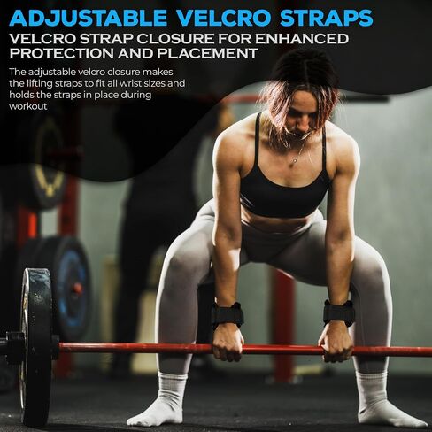 Weight Lifting Grips Wrist Straps, Padded Weight Lifting Straps for Weightlifting, Deadlifting, Powerlifting and Pull ups, Premium Weight Lifting Gloves with Deadlift Straps for Men and Women in Saudi Arabia