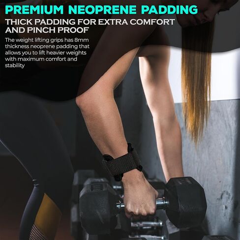 Weight Lifting Grips Wrist Straps, Padded Weight Lifting Straps for Weightlifting, Deadlifting, Powerlifting and Pull ups, Premium Weight Lifting Gloves with Deadlift Straps for Men and Women in Saudi Arabia