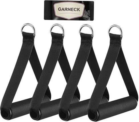 Garneck 4pcs Resistance Band Handles Plastic D Ring Exercise Strap Foam Handle Band Fitness Equipment for Home Gym Overhead Strength Training Stretching Black in Saudi Arabia
