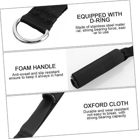 Garneck 4pcs Resistance Band Handles Plastic D Ring Exercise Strap Foam Handle Band Fitness Equipment for Home Gym Overhead Strength Training Stretching Black in Saudi Arabia