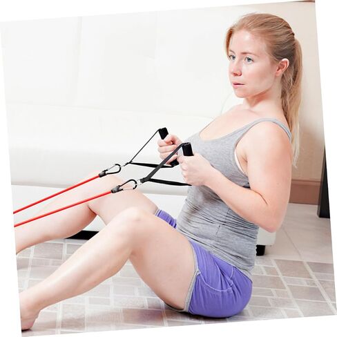 Garneck 4pcs Resistance Band Handles Plastic D Ring Exercise Strap Foam Handle Band Fitness Equipment for Home Gym Overhead Strength Training Stretching Black in Saudi Arabia