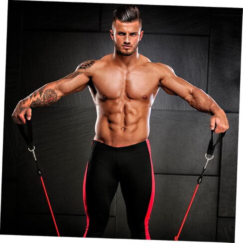 Garneck 4pcs Resistance Band Handles Plastic D Ring Exercise Strap Foam Handle Band Fitness Equipment for Home Gym Overhead Strength Training Stretching Black in Saudi Arabia