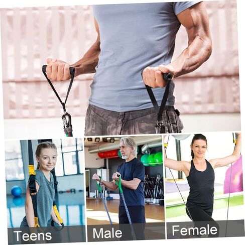 Garneck 4pcs Resistance Band Handles Plastic D Ring Exercise Strap Foam Handle Band Fitness Equipment for Home Gym Overhead Strength Training Stretching Black in Saudi Arabia
