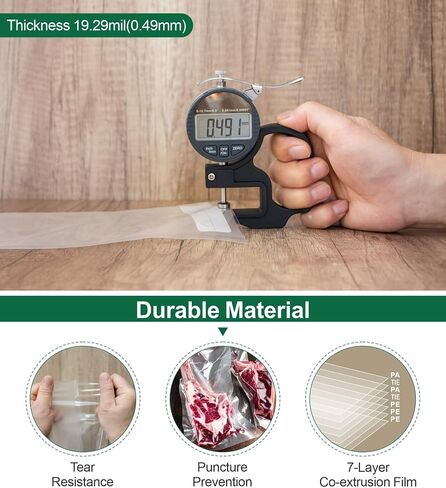 Pint Vacuum Sealer Bags for Food, 6x10 Inch with Label Area, 200 in Kuwait