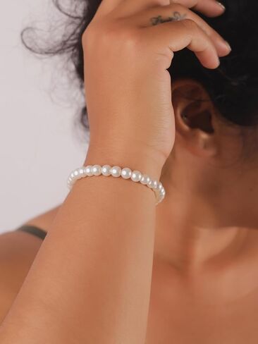 Sacina Boho 1920s Pearl Bracelet, Pearl Bracelets for Women, Vintage Bracelet, 1920s Accessories, Costume Jewelry, Christmas Jewelry Gift for Women in Saudi Arabia