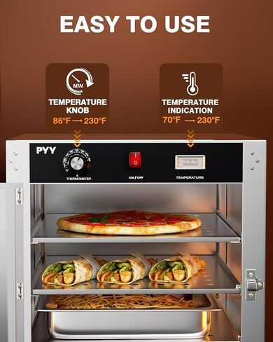 PYY Warming Cabinet 4 Tier 19x19x24 Hot Box Food Warmer for Catering, Countertop Heated Holding Cabinet, Stainless Steel Food Heater Insulated Food Pan Carrier, for Commercial, Kitchen 120V 750W in Saudi Arabia