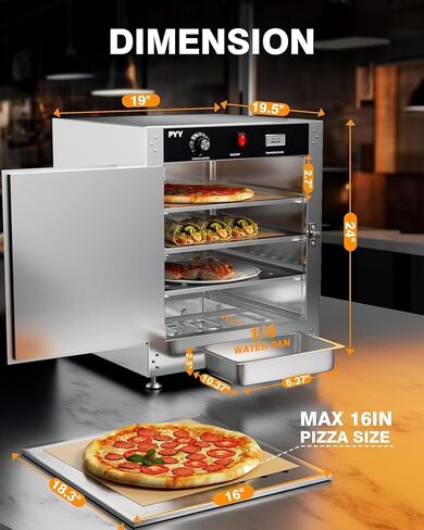PYY Warming Cabinet 4 Tier 19x19x24 Hot Box Food Warmer for Catering, Countertop Heated Holding Cabinet, Stainless Steel Food Heater Insulated Food Pan Carrier, for Commercial, Kitchen 120V 750W in Saudi Arabia
