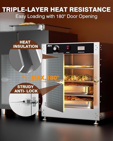 PYY Warming Cabinet 4 Tier 19x19x24 Hot Box Food Warmer for Catering, Countertop Heated Holding Cabinet, Stainless Steel Food Heater Insulated Food Pan Carrier, for Commercial, Kitchen 120V 750W in Saudi Arabia
