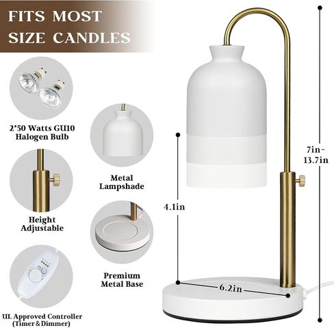Green Candle Warmer Lamp with Timer, Adjustable Dimmable Candle Lamp Warmer, Candle Lamp with 2 Bulbs for Jar Candles & Scented Wax, Lamp Candle Warmer, Candle Warming Lamp for Bedroom Living Room in Saudi Arabia
