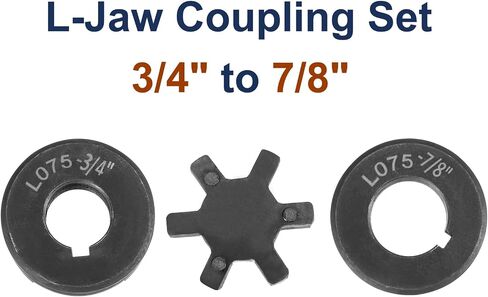 uxcell 3/4" to 7/8" L075 Flexible 3-Piece L-Jaw Coupling Coupler Set & Buna-N NBR Rubber Spider for Log Splitter Hybrid Equipment in Saudi Arabia