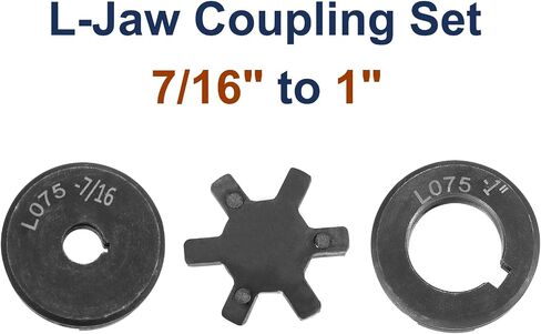 uxcell 7/16" to 1" L075 Flexible 3-Piece L-Jaw Coupling Coupler Set & Buna-N NBR Rubber Spider for Log Splitter Hybrid Equipment in Saudi Arabia