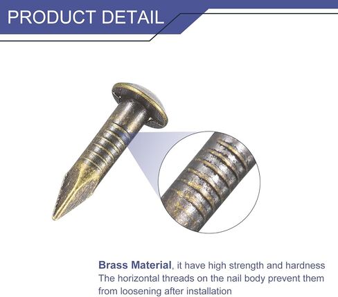 uxcell 40 Pcs Small Tiny Nails 2.8mmx15mm(DxL) Tiny Brass Nails Hardware Nails Small Nail for Wooden DIY Decorative Boxes Household Accessories, Bronze Tone in Saudi Arabia