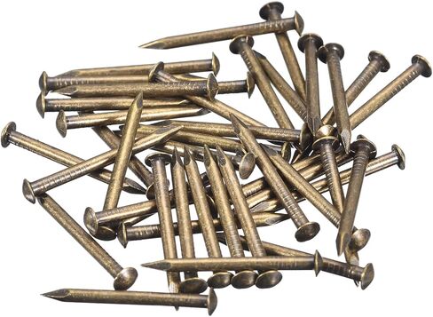 uxcell 40 Pcs Small Tiny Nails 2.8mmx15mm(DxL) Tiny Brass Nails Hardware Nails Small Nail for Wooden DIY Decorative Boxes Household Accessories, Bronze Tone in Saudi Arabia