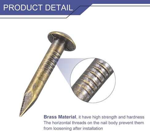 uxcell 40 Pcs Small Tiny Nails 2.8mmx15mm(DxL) Tiny Brass Nails Hardware Nails Small Nail for Wooden DIY Decorative Boxes Household Accessories, Bronze Tone in Saudi Arabia