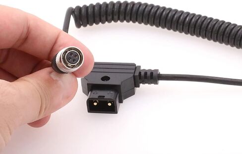 ZBLZGP D-Tap to Hirose 4 Pin Male Coiled Power Cable for Sound Devices 688 644 633 Recorder Zoom F8 F4 ZAXCOM in Kuwait