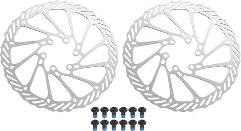 X AUTOHAUX 2pcs 160mm Bike Floating Disc Brake Rotor Steel Bicycle Rotor with 12 Bolts Screws for Road Mountain Bike BMX MTB Silver Tone in Saudi Arabia