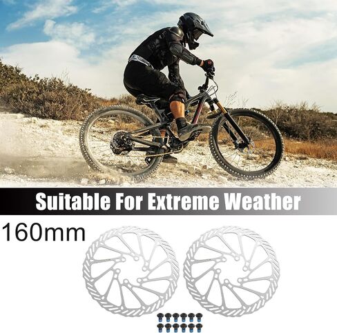 X AUTOHAUX 2pcs 160mm Bike Floating Disc Brake Rotor Steel Bicycle Rotor with 12 Bolts Screws for Road Mountain Bike BMX MTB Silver Tone in Saudi Arabia