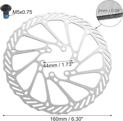 X AUTOHAUX 2pcs 160mm Bike Floating Disc Brake Rotor Steel Bicycle Rotor with 12 Bolts Screws for Road Mountain Bike BMX MTB Silver Tone in Saudi Arabia