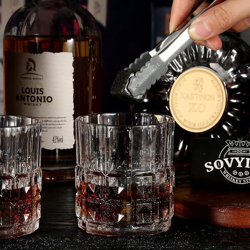 Sovyime Whiskey Stones Gifts for Men, Groomsmen Gifts, Granite Chilling Stones Bourbon Whiskey Glasses Set, Unique Birthday Gifts for Men Christmas Father's Day Valentine Retirement in Kuwait