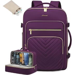 LOVEVOOK Large Travel Backpack for Women, Carry On Bag Backpack Flight Approved, 40L TSA Personal Item Travel Bag with 3 Packing Cubes, Waterproof 17 Inch Laptop Hiking Casual Bag Backpack