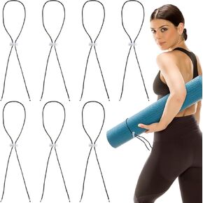 GORGECRAFT 10Pcs Black Yoga Mat Band Thin Yoga Mat Storage Strap Polyester Adjustable Clasps Yoga Mat Storage Carrier Sling Straps for Exercise Carrying Different Mats Outdoor Sports